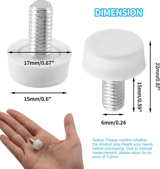 Biaungdo 24 Pcs Adjustable Furniture Levelers, M6x15 mm Ajustable Leveling Feet Screw On Furniture Glide Foot V1259-DP01-D-63