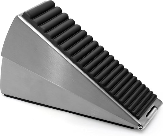 Biaungdo 1 Pack Heavy Duty Door Stopper, Up to 3 Inch Tall Adjustable Spring Loaded Large Door Stopper Wedge V1259-DP01-D-64