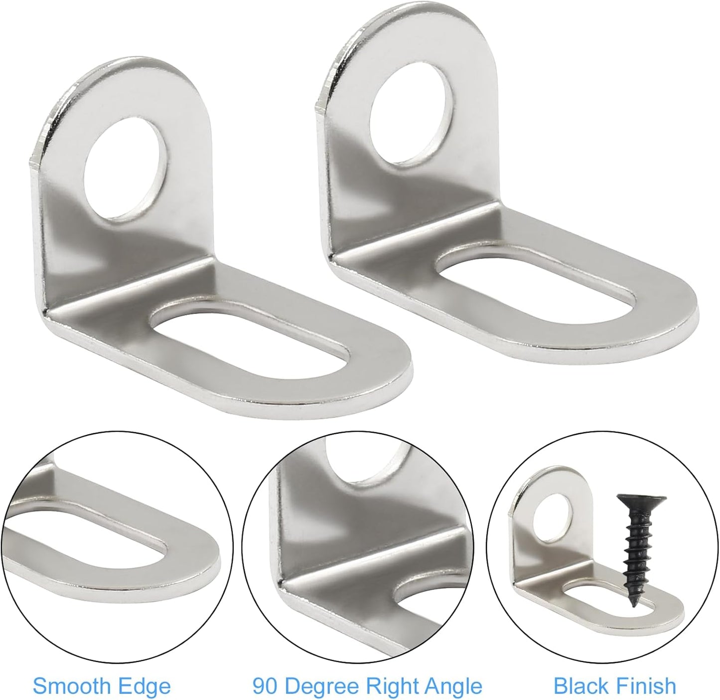 Biaungdo 30 Pcs 18x18x29mm/0.7"x0.7"x1.14" Adjustable Right Angle Brackets L-Shape Corner Brace Support Silver V1259-DP01-D-66