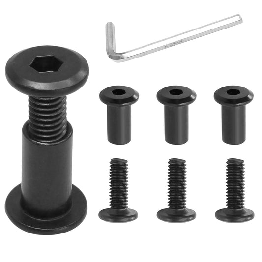 Biaungdo 15 Sets M6x16mm Hex Drive Socket Cap Bolt, Black Furniture Joint Connector Bolts Cap Nuts M6 Binding V1259-DP01-D-67