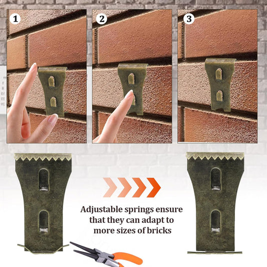 Biaungdo 8 Pcs Brick Wall Clips, Steel Brick Hook Clips, Heavy Duty Metal Brick Wall Hanger for Hanging V1259-DP01-D-71
