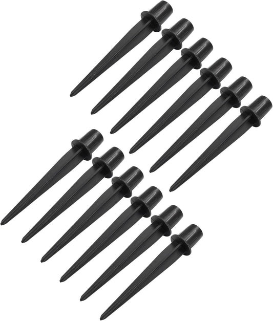 Biaungdo 12 Pcs Ground Spike, 8.25 Inch Black Reinforced Plastic Ground Spikes ABS Lights Replacement Stakes V1259-DP01-D-77