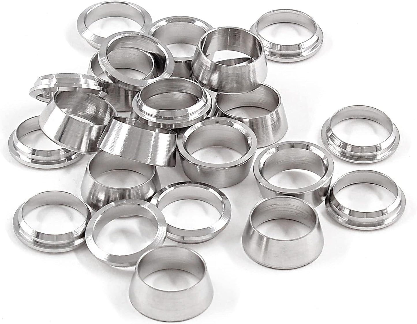 Biaungdo 12 Pairs Compression Fitting Ferrule Sleeve, 304 Stainless Steel 3/8" Tube OD Compression Double V1259-DP01-D-85