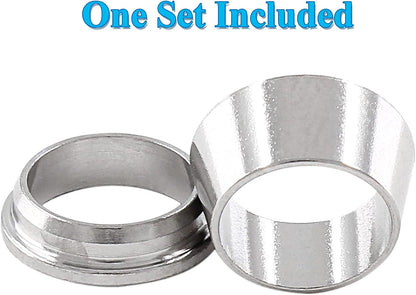 Biaungdo 12 Pairs Compression Fitting Ferrule Sleeve, 304 Stainless Steel 3/8" Tube OD Compression Double V1259-DP01-D-85