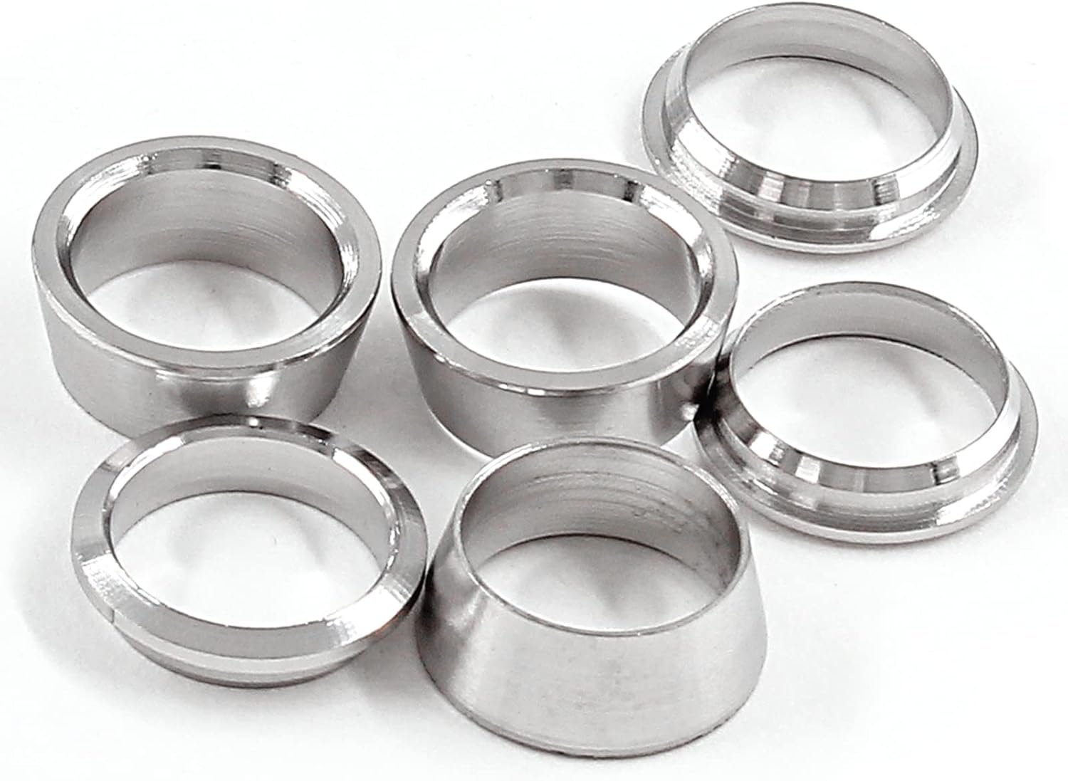 Biaungdo 12 Pairs Compression Fitting Ferrule Sleeve, 304 Stainless Steel 3/8" Tube OD Compression Double V1259-DP01-D-85