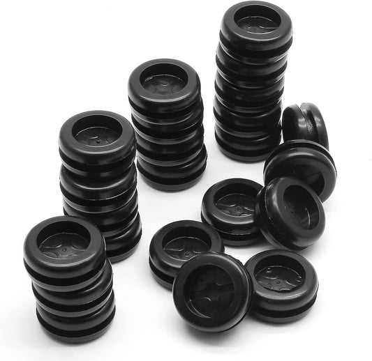 Biaungdo 60 Pcs Rubber Grommet, 5/8" Drill Hole Double-Sided Black Synthetic Rubber Grommet for Wire V1259-DP01-D-87