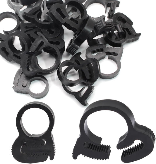 Biaungdo 20 Pack Black Double Gripping Nylon Hose Clamps, 12.3-13.3 mm Heavy Duty Snap Grip Plastic Clamps V1259-DP01-D-89