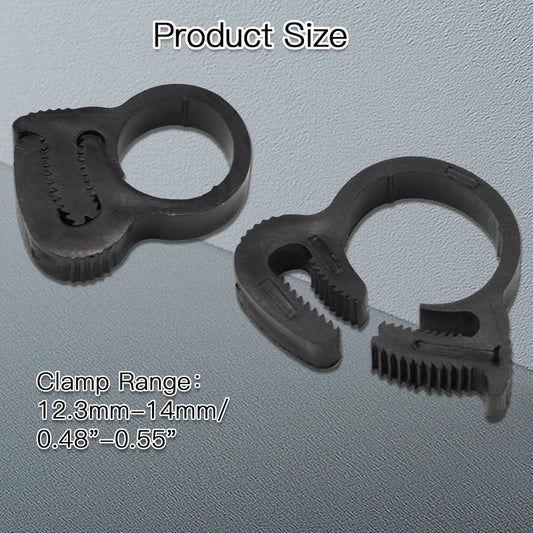 Biaungdo 20 Pack Black Double Gripping Nylon Hose Clamps, 12.3-13.3 mm Heavy Duty Snap Grip Plastic Clamps V1259-DP01-D-89