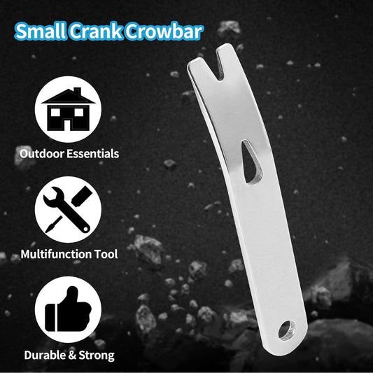 Biaungdo 4 Pcs Mini Crank Crowbar, Stainless Steel Mini EDC Pry Bar Keychain Multi-function Pocket EDC Tools V1259-DP01-D-9