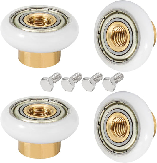 Biaungdo 4 Sets Shower Door Rollers, 19 mm Shower Door Rollers Runners Wheels Replacement Part, Bathroom V1259-DP01-D-90