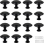Biaungdo 15 Pack 1Inch Flat Black Kitchen Cabinet Knobs Drawer Dresser Handles Knobs, Round Drawer Handles V1259-DP01-D-91