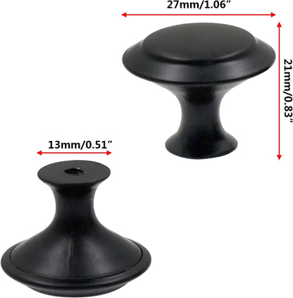 Biaungdo 15 Pack 1Inch Flat Black Kitchen Cabinet Knobs Drawer Dresser Handles Knobs, Round Drawer Handles V1259-DP01-D-91