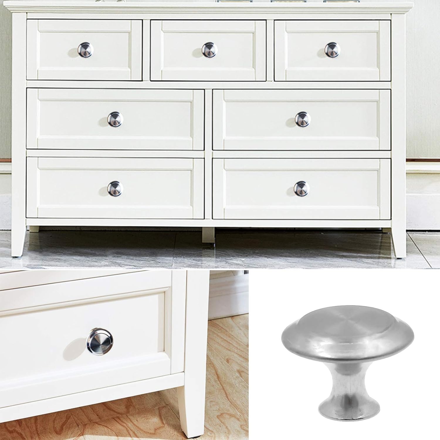 Biaungdo 15 Pack 1Inch Flat Black Kitchen Cabinet Knobs Drawer Dresser Handles Knobs, Round Drawer Handles V1259-DP01-D-91