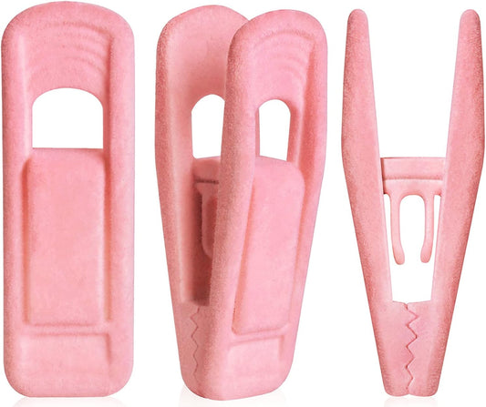 Brush Pink Velvet Hangers Clips 20 PCS, Premium Velvet Clips for Thin Velvet Hanger, Non Slip Strong Finger V1259-DP01-E-100