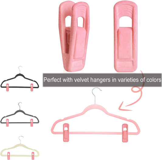 Brush Pink Velvet Hangers Clips 20 PCS, Premium Velvet Clips for Thin Velvet Hanger, Non Slip Strong Finger V1259-DP01-E-100