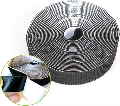 Stronger Adhesive Tape Hook Tape Self-Adhesive, Width 2cm, Length 600cm, Black, for Magnetic Screen Door Mesh V1259-DP01-E-101