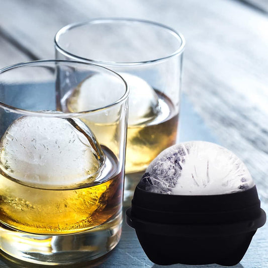 Ice Ball Molds Set of 4,Whiskey Ice Ball Maker Mold,Silicone Sphere Ice Molds with Built-in Funnel,Large V1259-DP01-E-105