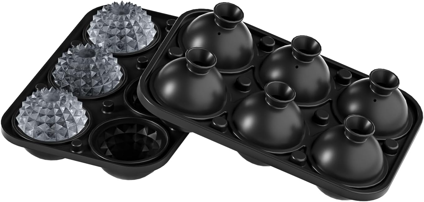Bangp Large Ice Cube Tray for Whiskey,Perfect Etched Ice Cubes, Big Ice Cube Mold for Cocktails,Whiskey V1259-DP01-E-110