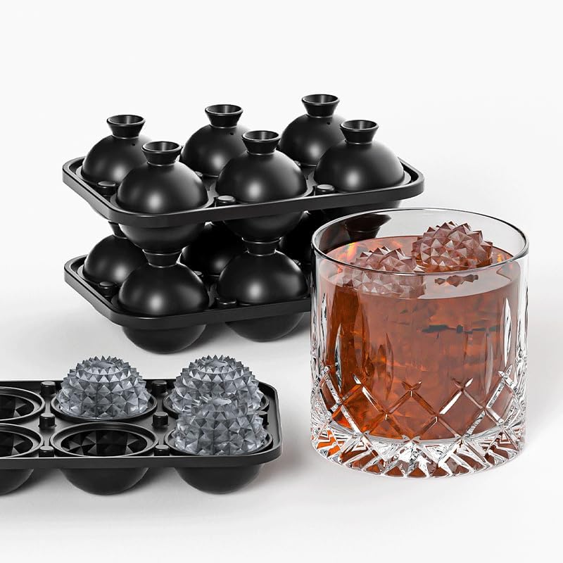 Bangp Large Ice Cube Tray for Whiskey,Perfect Etched Ice Cubes, Big Ice Cube Mold for Cocktails,Whiskey V1259-DP01-E-110