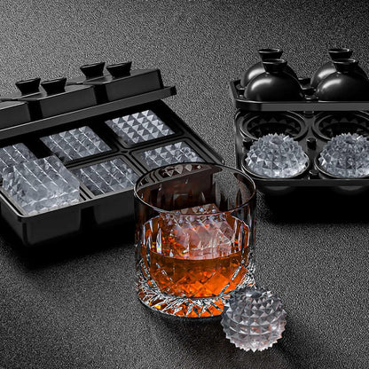 Bangp Large Ice Cube Tray for Whiskey,Perfect Etched Ice Cubes, Big Ice Cube Mold for Cocktails,Whiskey V1259-DP01-E-110