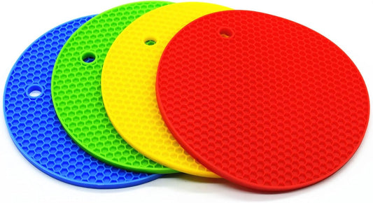 Bangp Silicone Coasters(Set of 4), Trivet Mats,Multipurpose Thermally Insulated Containers, Non-Slip, V1259-DP01-E-113