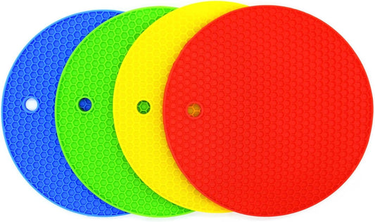 Bangp Silicone Coasters(Set of 4), Trivet Mats,Multipurpose Thermally Insulated Containers, Non-Slip, V1259-DP01-E-113