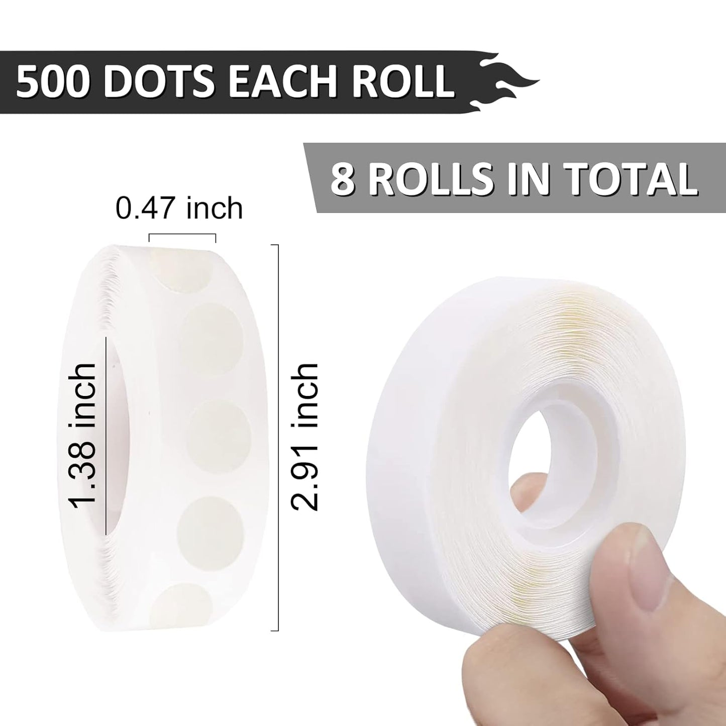 WISYOK 4000 Pcs Glue Points for Balloons, Removable Double-Sided Adhesive Points, Craft, Wedding Decoration V1259-DP01-E-114