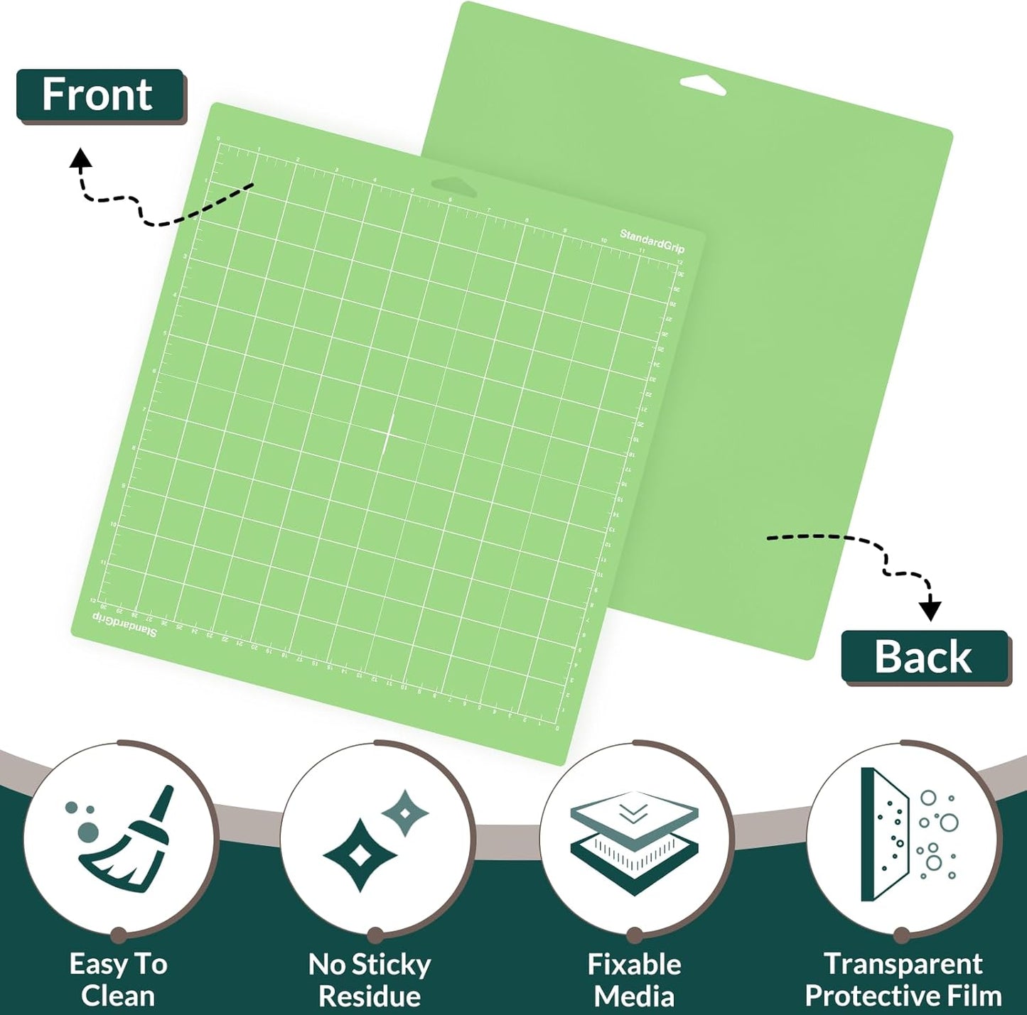 WISYOK 4-Pack 12x12 Inch Cutting Mats for Explore Air 2/Air/One/Maker, Reusable Adhesive Replacement Mats V1259-DP01-E-115