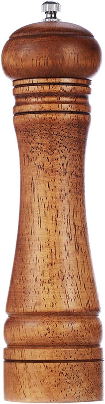 Gulex Wood Pepper Grinder Pepper Mill,Adjustable Coarseness 8 Inch Wooden Peppermill, Ceramic Grinding V1259-DP01-E-119