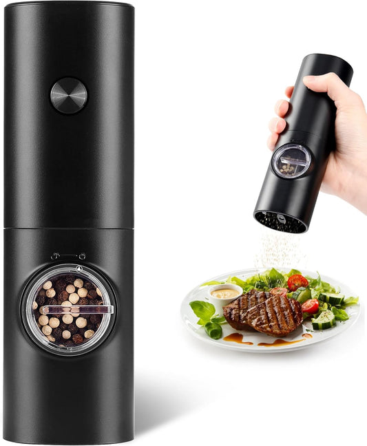 Electric Pepper Grinder or Salt Mill, Battery Powered Automatic Pepper Mill, Ceramic Grinder with Adjustable V1259-DP01-E-120