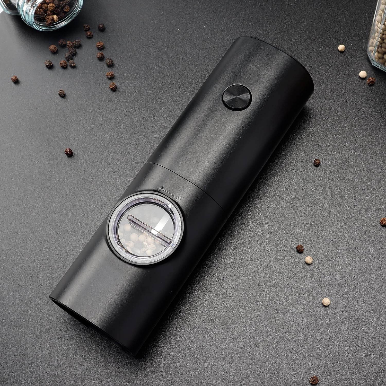Electric Pepper Grinder or Salt Mill, Battery Powered Automatic Pepper Mill, Ceramic Grinder with Adjustable V1259-DP01-E-120