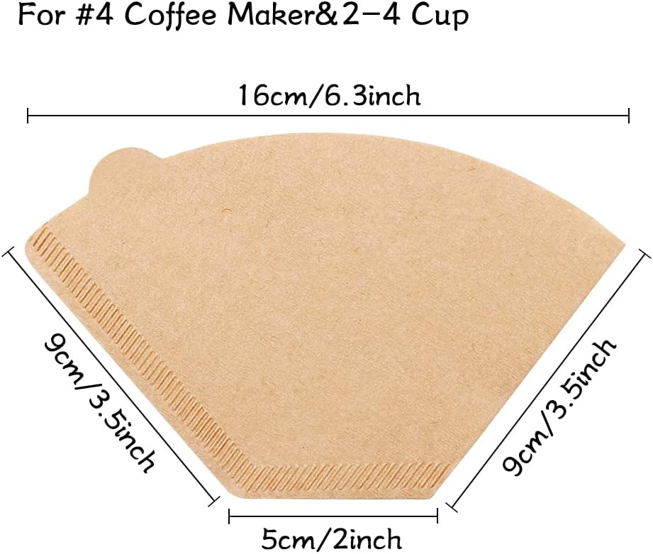 YQL #2 Cone Coffee Filter, 200 Count Coffee Filters 2 Cone Paper, Unbleached Disposable Coffee Filters Fit V1259-DP01-E-132