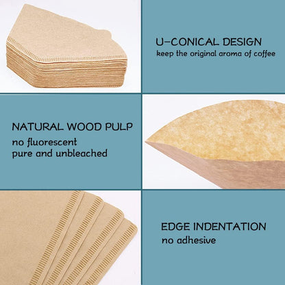 YQL #2 Cone Coffee Filter, 200 Count Coffee Filters 2 Cone Paper, Unbleached Disposable Coffee Filters Fit V1259-DP01-E-132