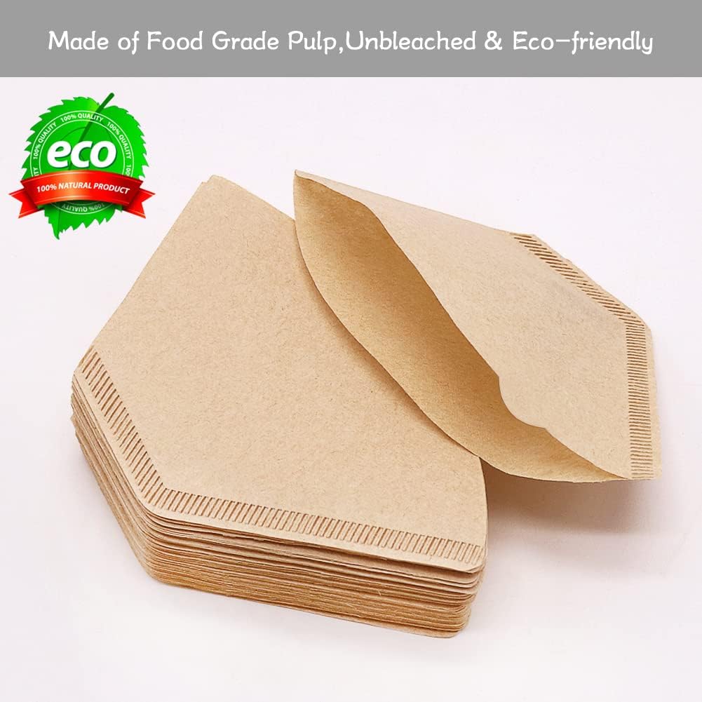 YQL #2 Cone Coffee Filter, 200 Count Coffee Filters 2 Cone Paper, Unbleached Disposable Coffee Filters Fit V1259-DP01-E-132