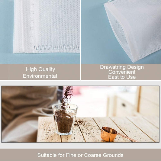 YQL Cold Brew Coffee Filter,50PCS 6X10 Inch No Mess Cold Brew Coffee Bags Disposable Mesh Brewing Bags Tea V1259-DP01-E-133