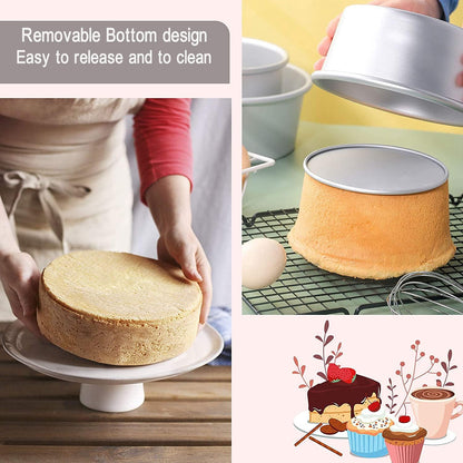 6 Inch Cake Pan Round, Small Cheesecake Pan with Removable Bottom, Chiffon Cake Mold Anodized Aluminum Baking V1259-DP01-E-140
