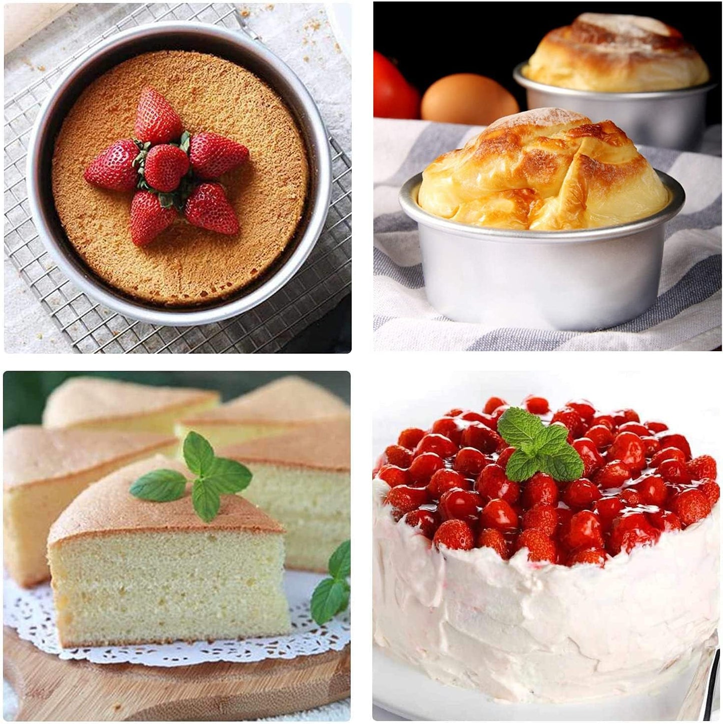 6 Inch Cake Pan Round, Small Cheesecake Pan with Removable Bottom, Chiffon Cake Mold Anodized Aluminum Baking V1259-DP01-E-140