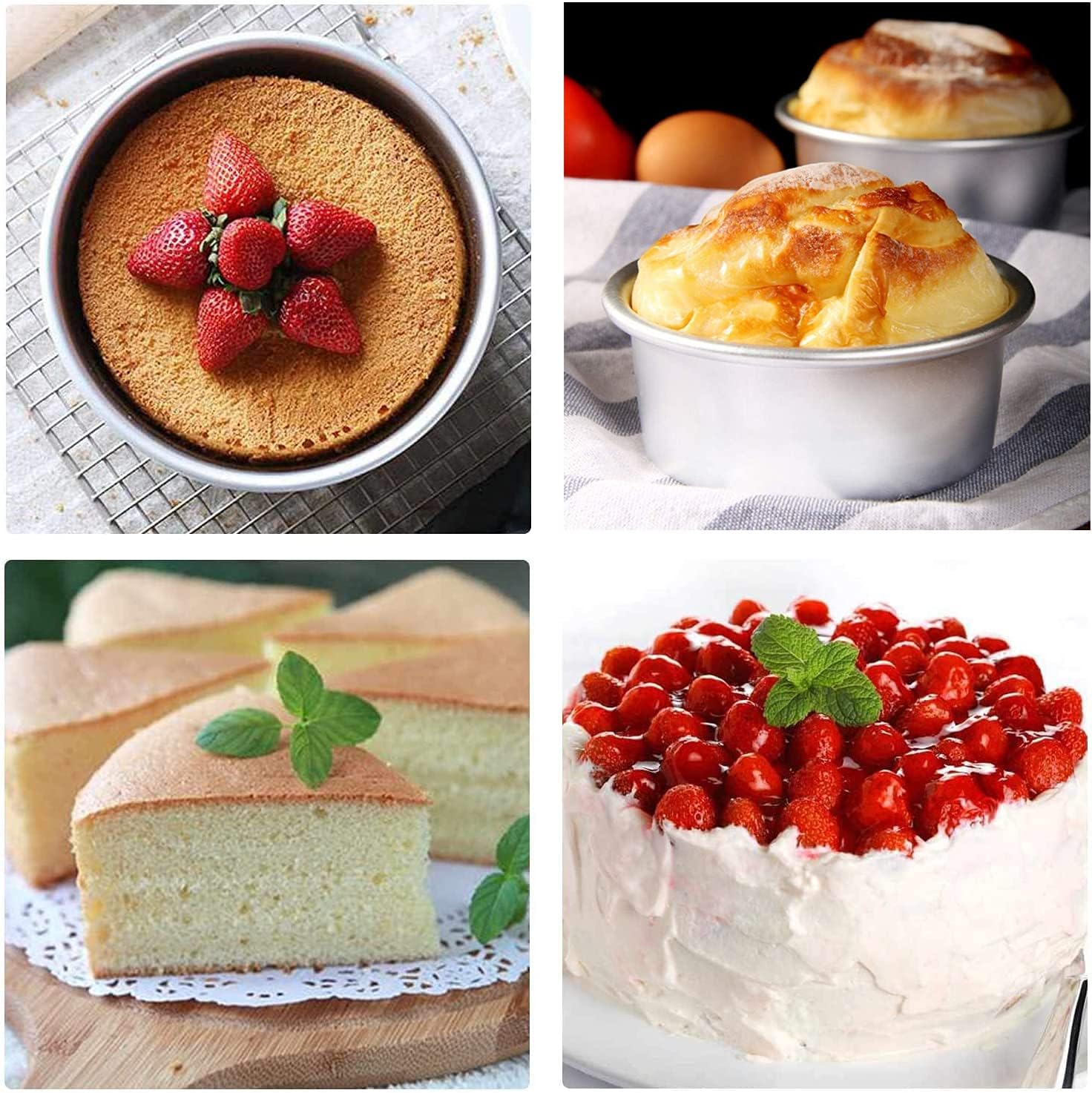 6 Inch Cake Pan Round, Small Cheesecake Pan with Removable Bottom, Chiffon Cake Mold Anodized Aluminum Baking V1259-DP01-E-140