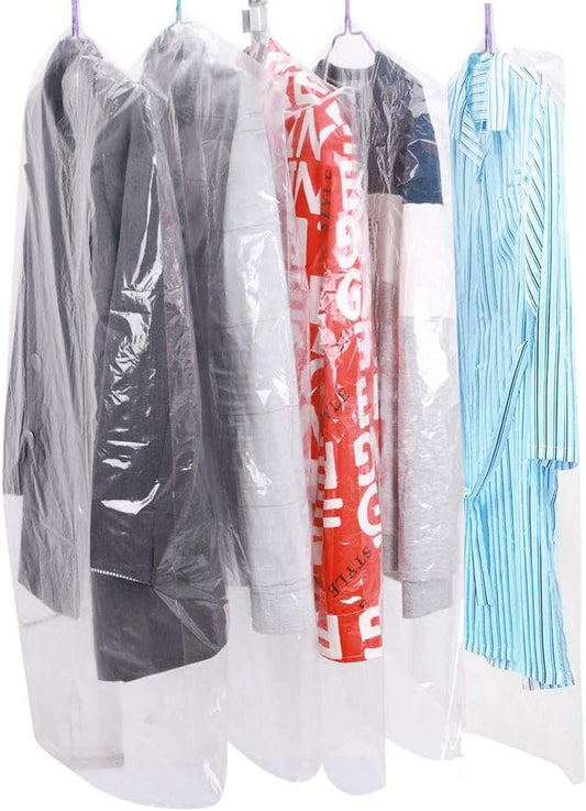 20Pcs Plastic Clear Garment Bags, 23.6x47.2 Inches Dry Cleaning Laundrette Suit Clothes Dustproof Storage V1259-DP01-E-145