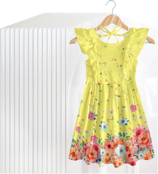 20Pcs Plastic Garment Bags for Children Clothes, 27.5 Inch Clear Dry Cleaning Bags Hanging Plastic Dust-proof V1259-DP01-E-146
