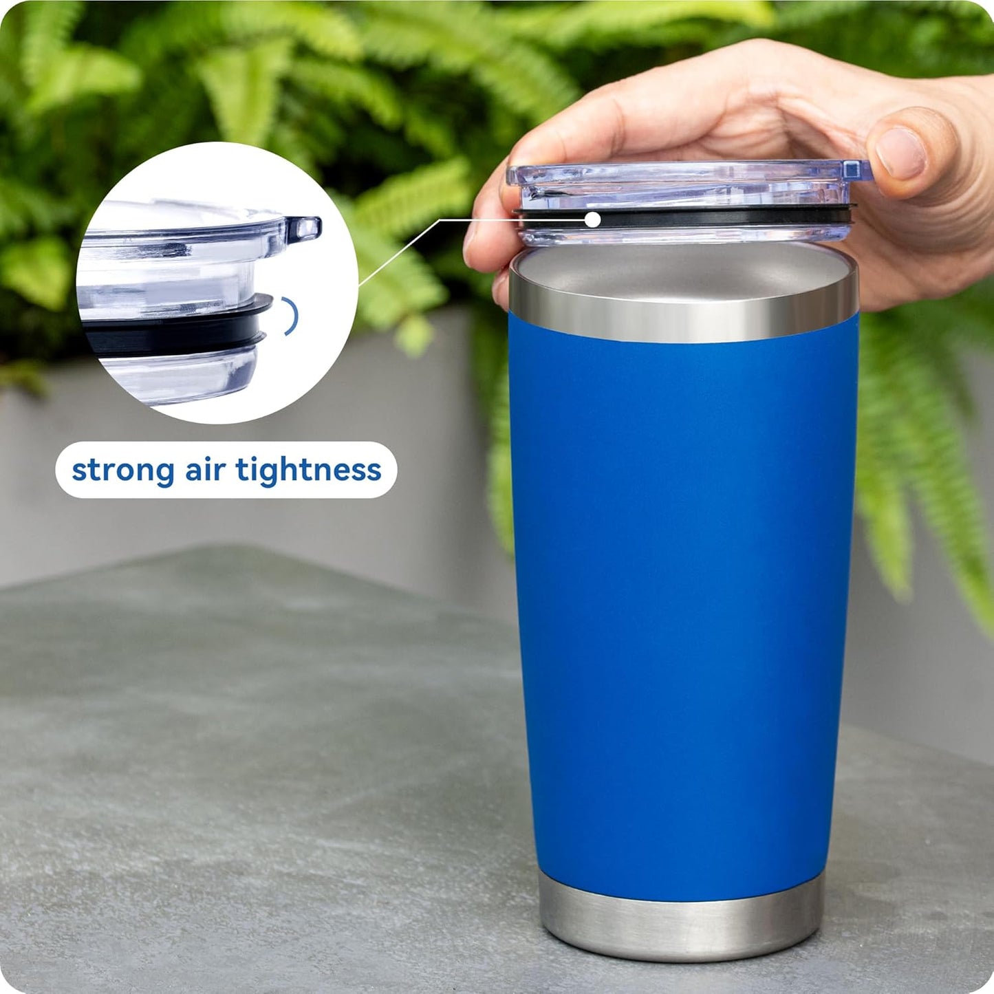 2 Pack 20 oz Tumbler Lids,Replacement Spill Proof Splash Resistant Slider Mug Toppe for Yeti Ramble and More V1259-DP01-E-159