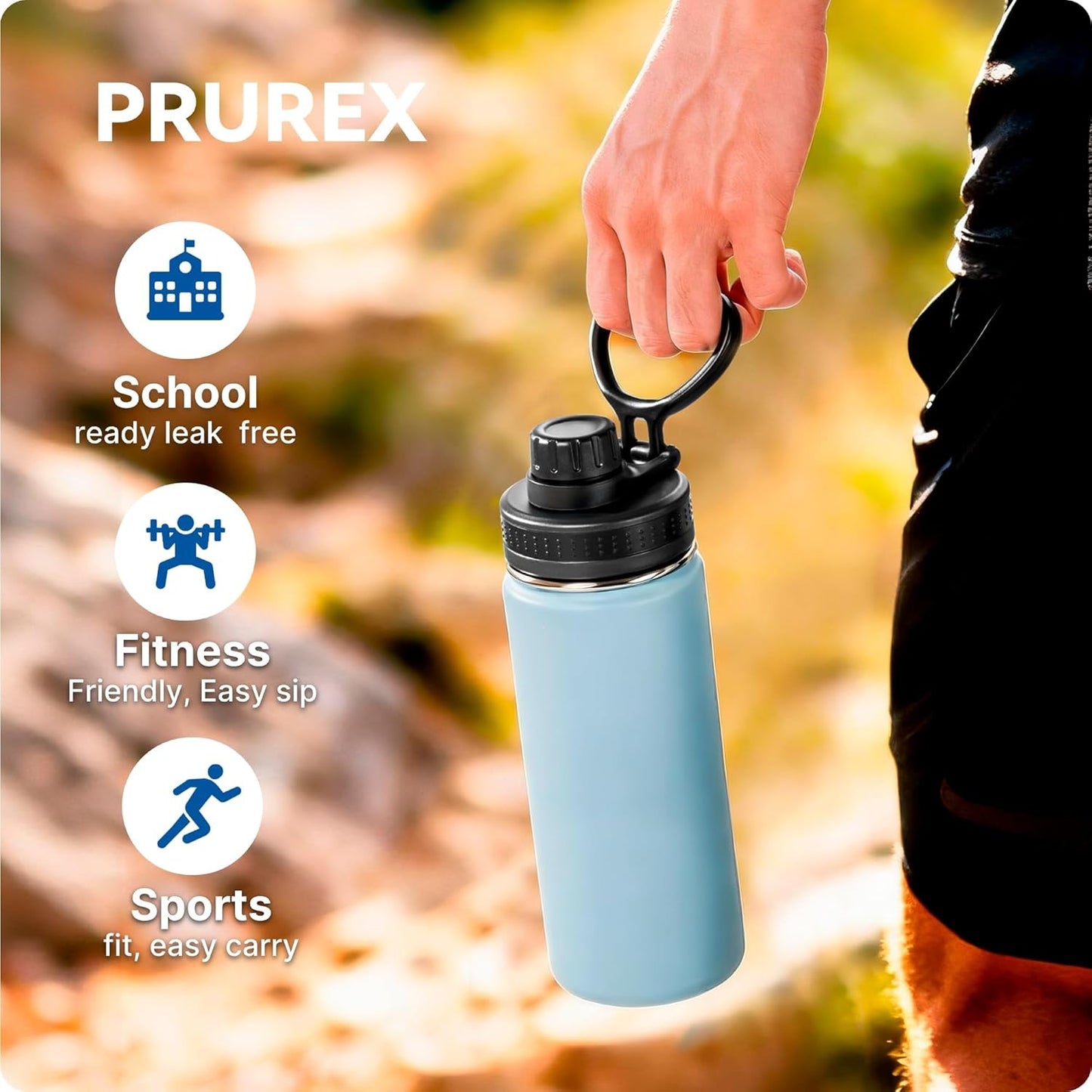 Spout Replacement Lid for Hydrapeak Wide Mouth14 26 32 40 50 Oz Bottles, Chug Lid with Ergonomic Handle, BPA V1259-DP01-E-160