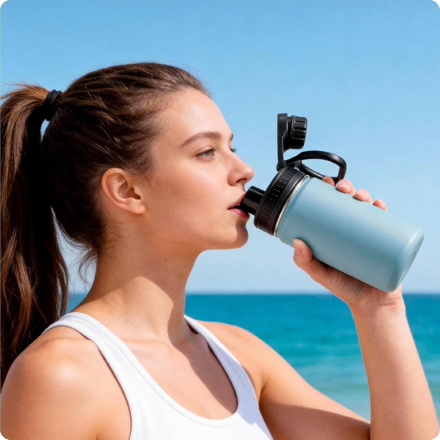 Spout Replacement Lid for Hydrapeak Wide Mouth14 26 32 40 50 Oz Bottles, Chug Lid with Ergonomic Handle, BPA V1259-DP01-E-160