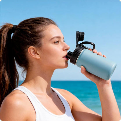 Spout Replacement Lid for Hydrapeak Wide Mouth14 26 32 40 50 Oz Bottles, Chug Lid with Ergonomic Handle, BPA V1259-DP01-E-160