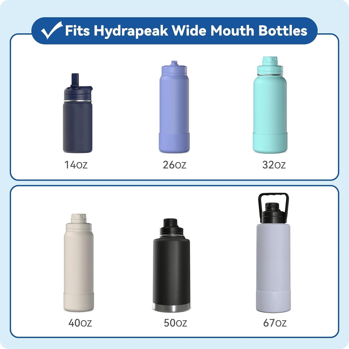 Spout Replacement Lid for Hydrapeak Wide Mouth14 26 32 40 50 Oz Bottles, Chug Lid with Ergonomic Handle, BPA V1259-DP01-E-160