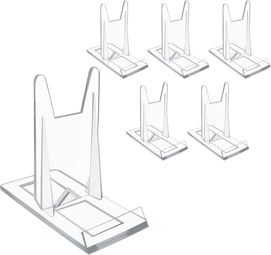 Biaungdo 6 Pcs Acrylic Book Display Stand, Adjustable Clear Display Holder Easel Collector Stand, Compact V1259-DP01-E-17