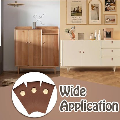 Biaungdo 12 Pack Leather Drawer Pulls, Brown Single Hole Leather Dresser Knobs Leather Pulls Cabinet Door V1259-DP01-E-18