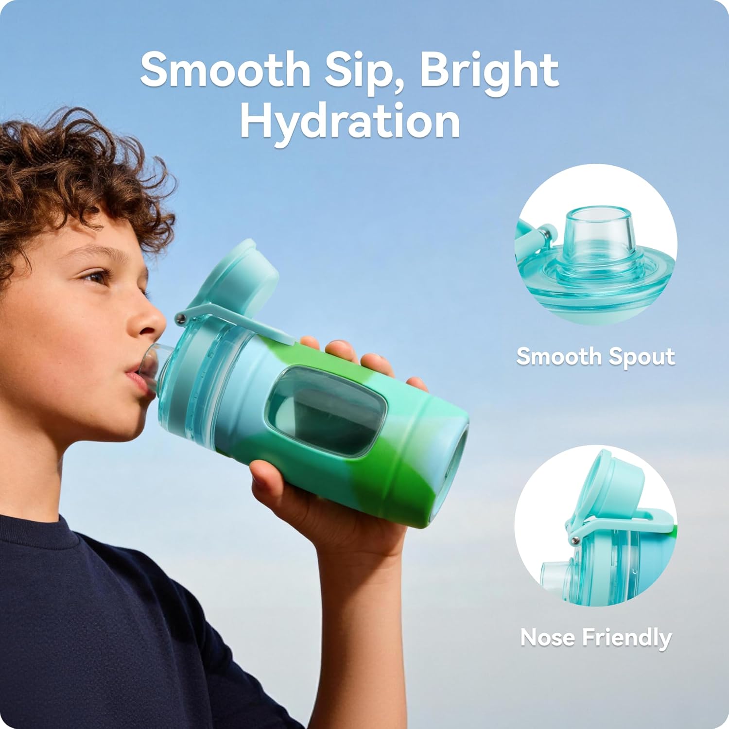 Replacement Spout Lid for Bubba Water Bottle 16 OZ, Portable Water Bottle Caps for Bubba Flo, BPA-Free & V1259-DP01-E-186