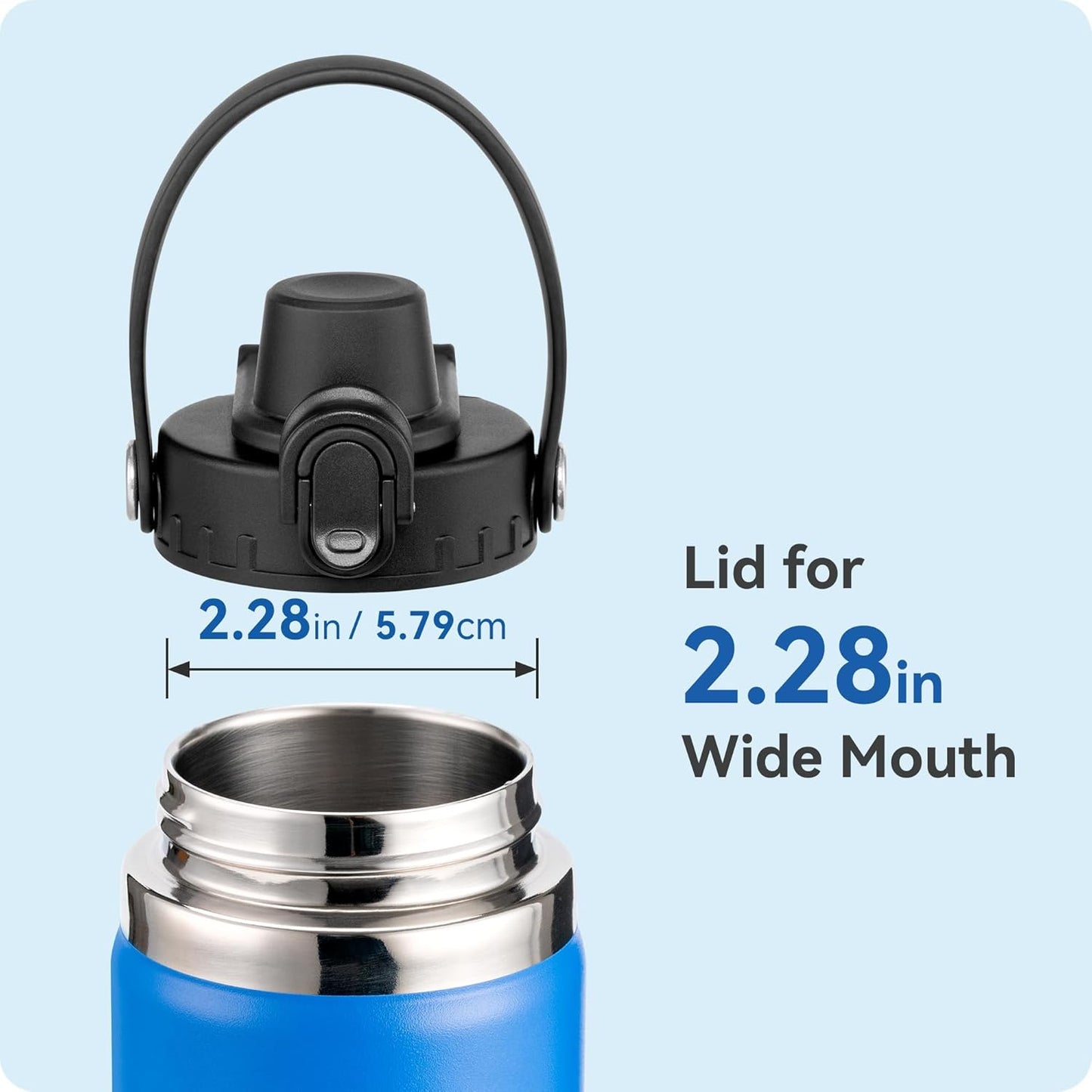 Pop - Up Replacement Lid - Leakproof Spout Cap with Secure Lock, for Hydro Flask, ThermFlask, Takeya & Iron V1259-DP01-E-190