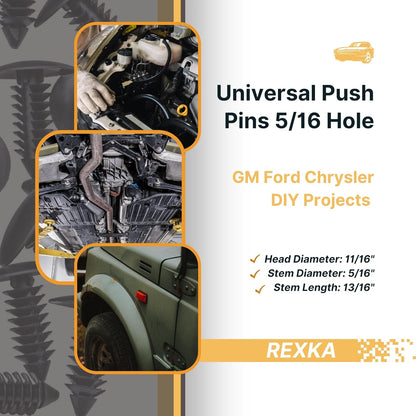 Rexka 30pcs Fender Bumper Shield Fender Liner Push Pin Retainer Clips 6030441 for Jeep Dodge Ram Chrysler V1259-DP01-E-214